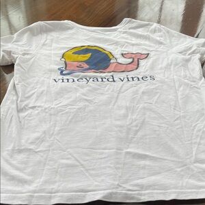Vineyard Vines Kids White Tee Michigan Footbalk with Whale Graphic